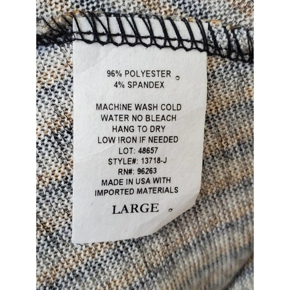 Pinc Women's Brown & Black Polyester Round Neck Long Sleeve Knee Length Dress L - Picture 8 of 11